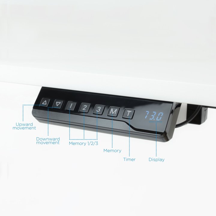 Mesa De Escritorio Motorizada Tooq Atlas White De Acero Y Tablero De Mdf 1400x600mm Alt. Reg.