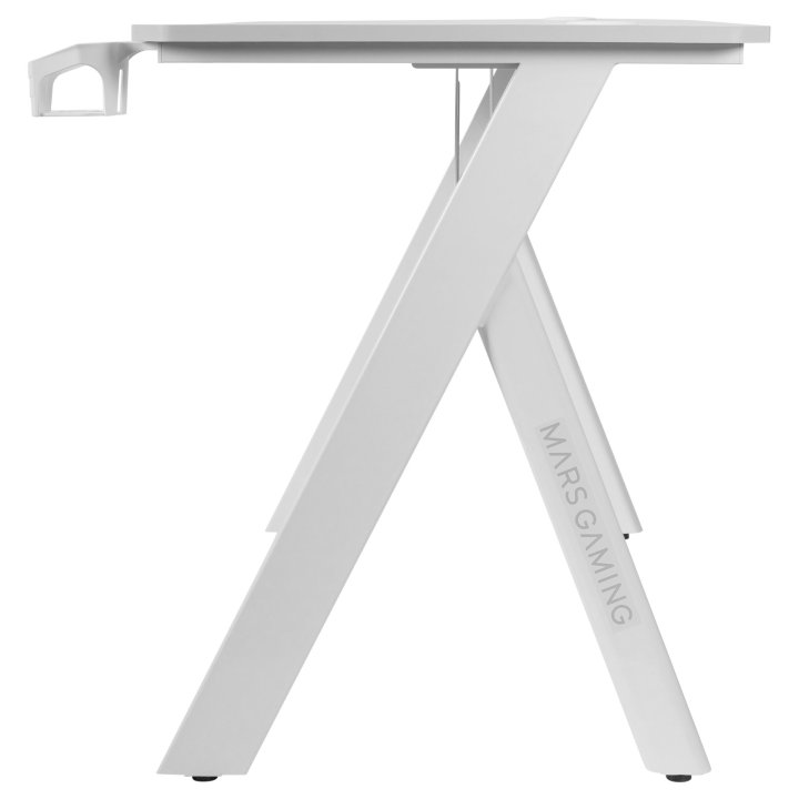 Mesa Mars Gaming Mgd Rgb Blanca Chasis Acero Tablero 100x60cm Altura 74cm Iluminacion Rgb
