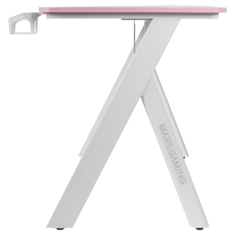 Mesa Mars Gaming Mgd Rgb Blanca Con Tablero Rosa Chasis Acero Tablero 100x60cm Altura 74cm Rgb