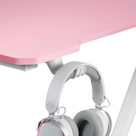 Mesa Mars Gaming Mgd Rgb Blanca Con Tablero Rosa Chasis Acero Tablero 100x60cm Altura 74cm Rgb
