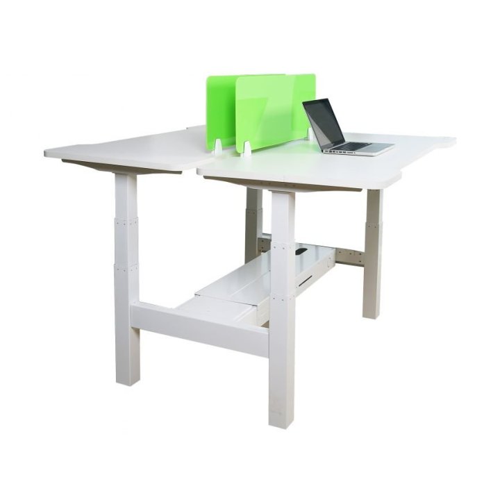 Mesa Electrica Ergonomica Doble "cara A Cara" Altura Regulable Sin Tablero Color Estructura Gris Control Tactil Altura Desde 