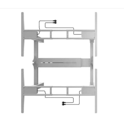 Mesa Electrica Ergonomica Doble "cara A Cara" Altura Regulable Sin Tablero Color Estructura Gris Control Tactil Altura Desde 