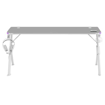 Mesa Mars Gaming Mgd Rgb Xl White Chasis De Acero Tablero 160x60cm Altura 74cm Con Diseño De Fibra De Carbono Iluminacion 3d  2