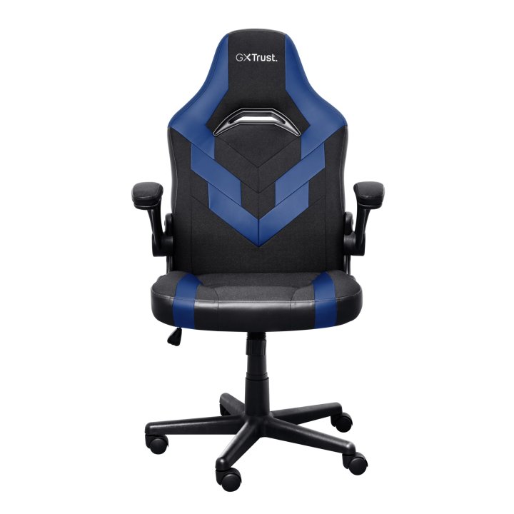 Silla Gamer Trust Gxt 703 Negra azul 25129 Elevador De Gas Clase 4 Reposabrazos Abatibles Bloqueo De Inclinacion Max. 140kg