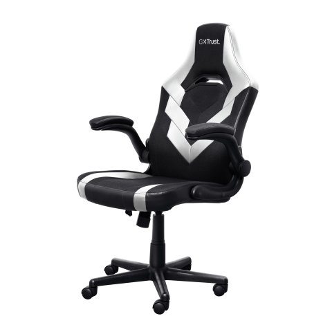 Silla Gamer Trust Gxt 703 Negra blanca 25130 Elevador De Gas Clase 4 Reposabrazos Abatibles Bloqueo De Inclinacion Max. 140kg