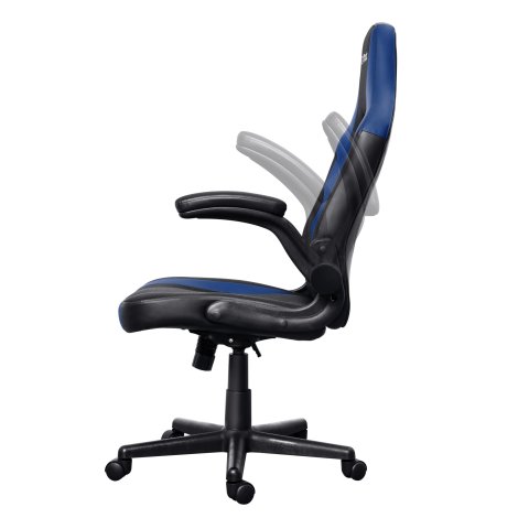 Silla Gamer Trust Gxt 703 Negra azul 25129 Elevador De Gas Clase 4 Reposabrazos Abatibles Bloqueo De Inclinacion Max. 140kg