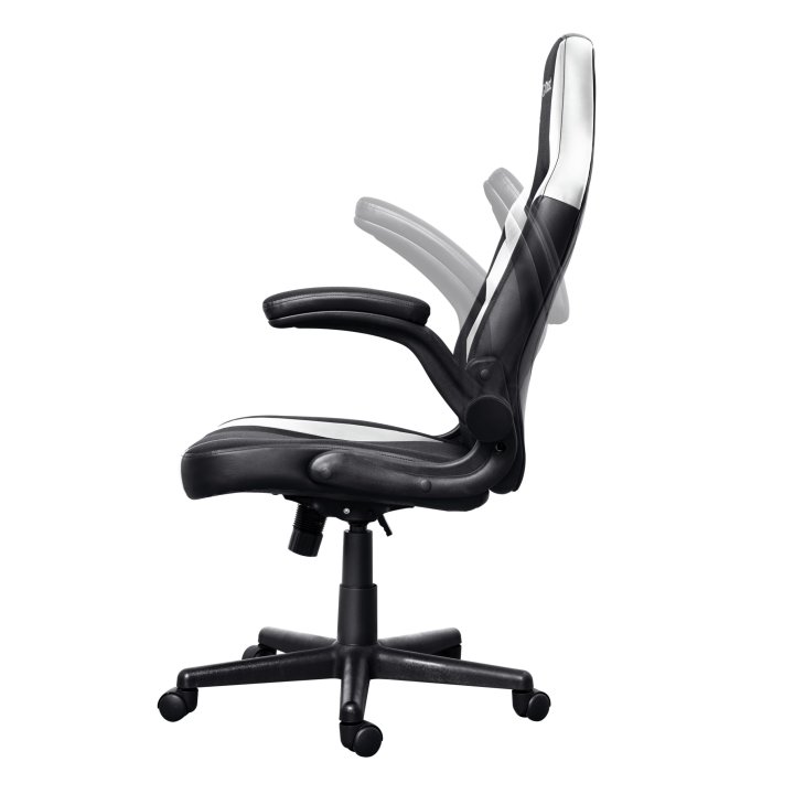Silla Gamer Trust Gxt 703 Negra blanca 25130 Elevador De Gas Clase 4 Reposabrazos Abatibles Bloqueo De Inclinacion Max. 140kg