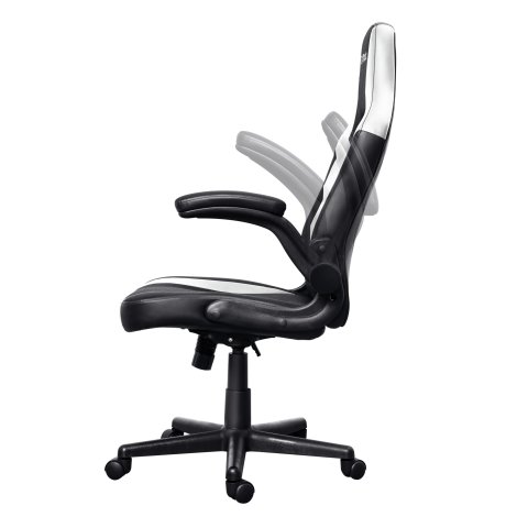 Silla Gamer Trust Gxt 703 Negra blanca 25130 Elevador De Gas Clase 4 Reposabrazos Abatibles Bloqueo De Inclinacion Max. 140kg