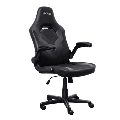 Silla Gamer Trust Gxt 703 Negra gris 25128 Elevador De Gas Clase 4 Reposabrazos Abatibles Bloqueo De Inclinacion Max. 140kg