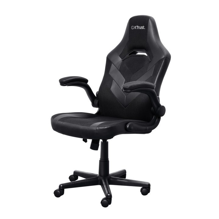 Silla Gamer Trust Gxt 703 Negra gris 25128 Elevador De Gas Clase 4 Reposabrazos Abatibles Bloqueo De Inclinacion Max. 140kg