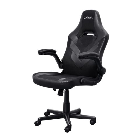 Silla Gamer Trust Gxt 703 Negra gris 25128 Elevador De Gas Clase 4 Reposabrazos Abatibles Bloqueo De Inclinacion Max. 140kg
