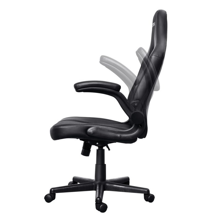 Silla Gamer Trust Gxt 703 Negra gris 25128 Elevador De Gas Clase 4 Reposabrazos Abatibles Bloqueo De Inclinacion Max. 140kg