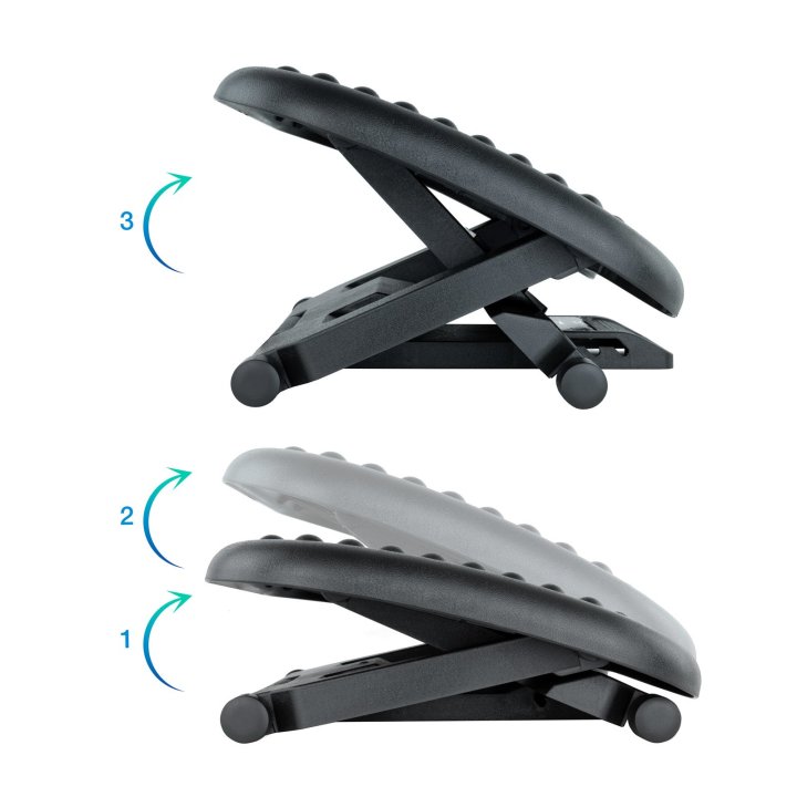 Reposapies Tooq Tqfr0603-b Ajustable En Altura E Inclinacion Color Negro