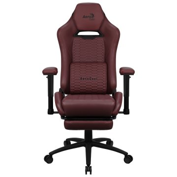 Silla Gaming Con Extension De Reposapies Aerocool Royal Tuscan Red Piel Sintetica Reposabrazos Ajustable Y Acolchado 2
