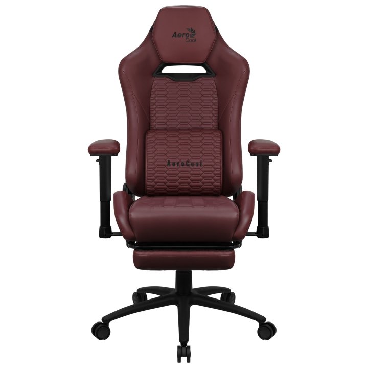 Silla Gaming Con Extension De Reposapies Aerocool Royal Tuscan Red Piel Sintetica Reposabrazos Ajustable Y Acolchado