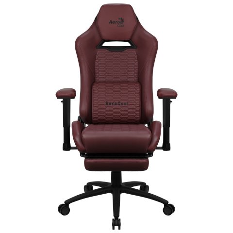 Silla Gaming Con Extension De Reposapies Aerocool Royal Tuscan Red Piel Sintetica Reposabrazos Ajustable Y Acolchado