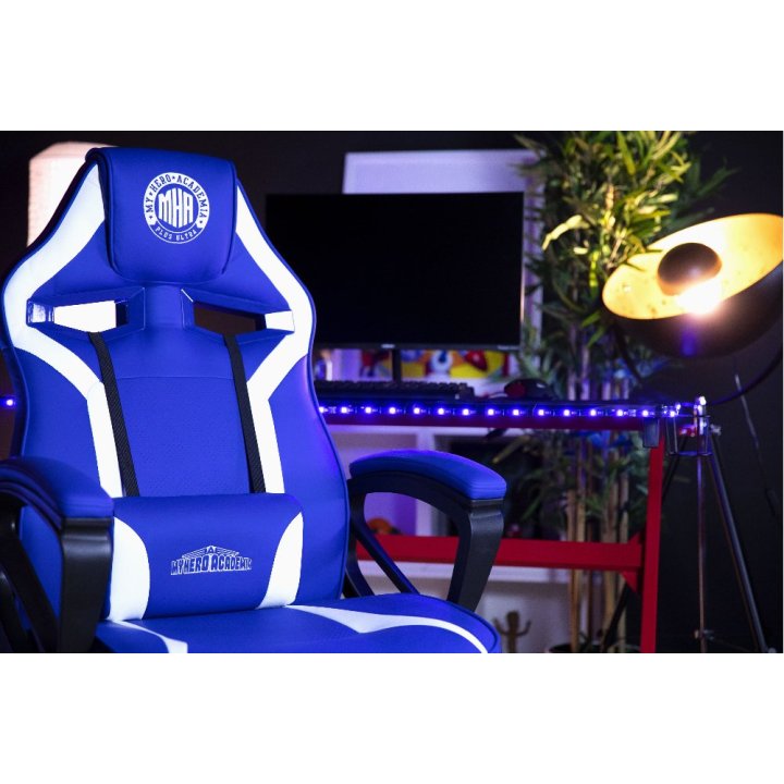 Silla Gamer Konix Mha Gran Comodidad Y Ergonomia Inclinacion Hasta 15º Color Azul Y Blanco Kon Chair Mha