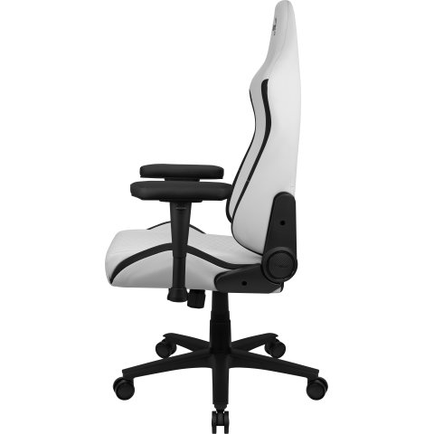 Silla Gaming Aerocool Crown Diseño Premium Cuero Sintetico Aeroweave Blanca Con Detalles En Negro Reposabrazos 2d Cojin Lumba