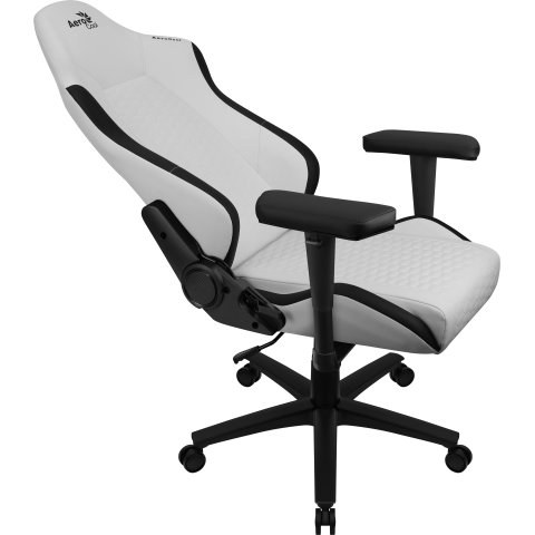 Silla Gaming Aerocool Crown Diseño Premium Cuero Sintetico Aeroweave Blanca Con Detalles En Negro Reposabrazos 2d Cojin Lumba
