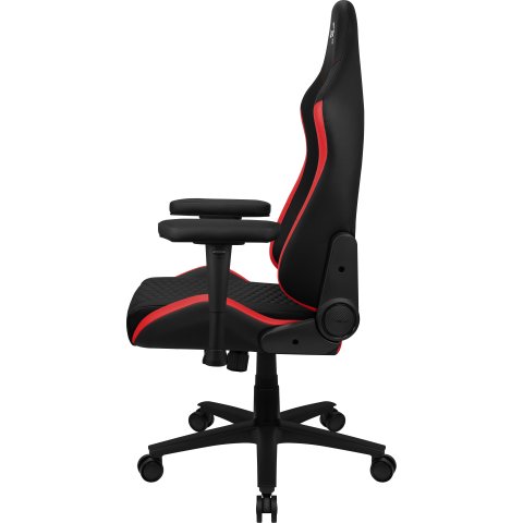 Silla Gaming Aerocool Crown Diseño Premium Cuero Sintetico Aeroweave Negra Con Detalles En Rojo Reposabrazos 2d Cojin Lumbar 