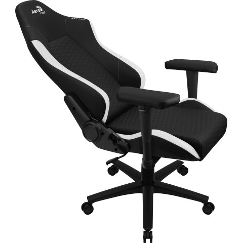 Silla Gaming Aerocool Crown Diseño Premium Cuero Sintetico Aeroweave Negra Con Detalles En Blanco Reposabrazos 2d Cojin Lumba