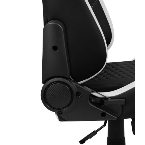 Silla Gaming Aerocool Crown Diseño Premium Cuero Sintetico Aeroweave Negra Con Detalles En Blanco Reposabrazos 2d Cojin Lumba