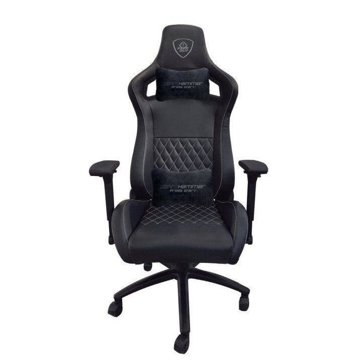 Silla Gamer Pro Keep Out Xspro Hammer Silver Black Cuero Sintetico De Alta Calidad Elevador 80mm Reposabrazos 4d Ruedas De Pu