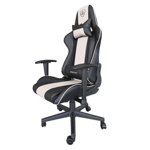 Silla Gamer Pro Keep Out Xspro-racing Black Detalle Blanco T Reposabrazos 2d Cojin Lumbar Y Cervical