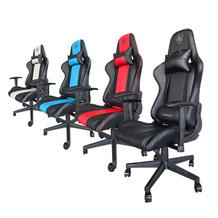 Silla Gamer Pro Keep Out Xspro-racing Black Detalle Blanco T Reposabrazos 2d Cojin Lumbar Y Cervical