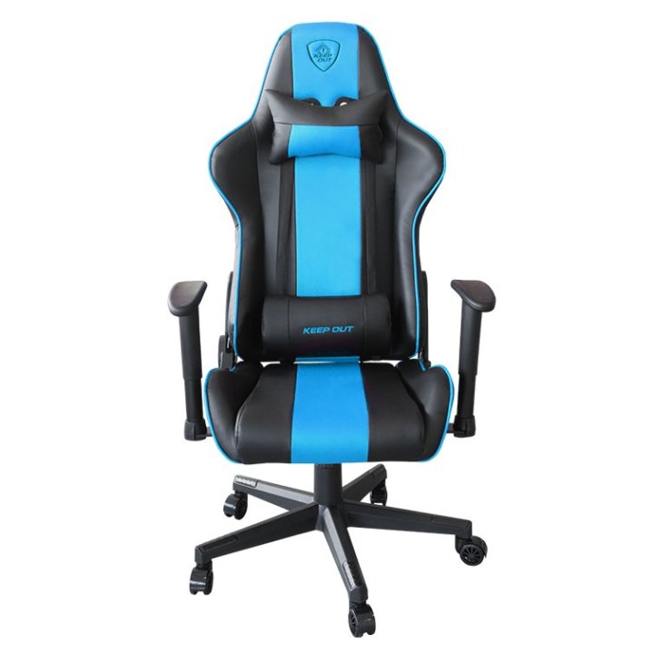 Silla Gamer Pro Keep Out Xspro-racing Black Detalle Blue T Reposabrazos 2d Cojin Lumbar Y Cervical