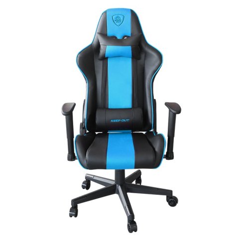 Silla Gamer Pro Keep Out Xspro-racing Black Detalle Blue T Reposabrazos 2d Cojin Lumbar Y Cervical