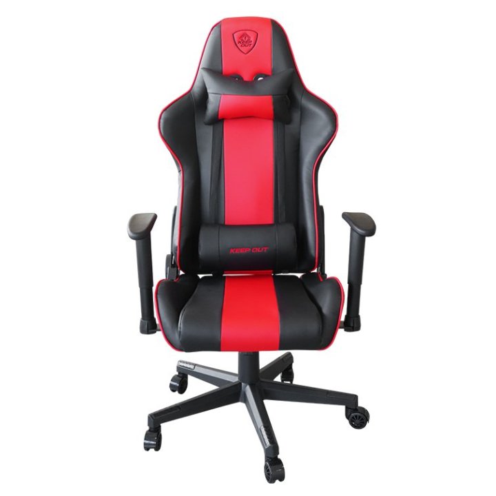 Silla Gamer Pro Keep Out Xspro-racing Black Detalle Rojo Reposabrazos 2d Cojin Lumbar Y Cervical
