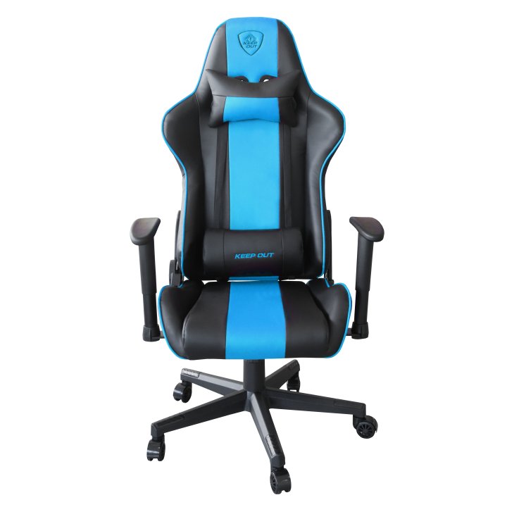 Silla Gamer Pro Keep Out Xspro-racing Black Detalle Blue T Reposabrazos 2d Cojin Lumbar Y Cervical