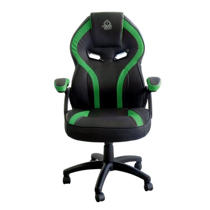 Silla Gamer Keep Out Xs200 Negra Con Detalle Verde Espuma De Alta Densidad Reposabrazos Fijos