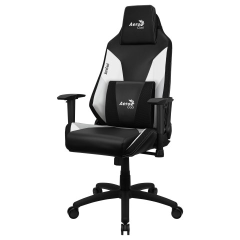 Silla Gamer Aerocool Admiral Diseño Gaming Profesional Negra Con Detalles En Blanco Sistema Air Reposabrazos 2d Cojin Lumbar 