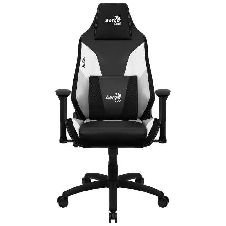 Silla Gamer Aerocool Admiral Diseño Gaming Profesional Negra Con Detalles En Blanco Sistema Air Reposabrazos 2d Cojin Lumbar 