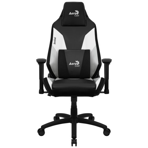 Silla Gamer Aerocool Admiral Diseño Gaming Profesional Negra Con Detalles En Blanco Sistema Air Reposabrazos 2d Cojin Lumbar 