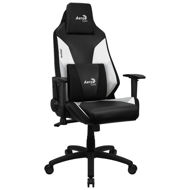 Silla Gamer Aerocool Admiral Diseño Gaming Profesional Negra Con Detalles En Blanco Sistema Air Reposabrazos 2d Cojin Lumbar 