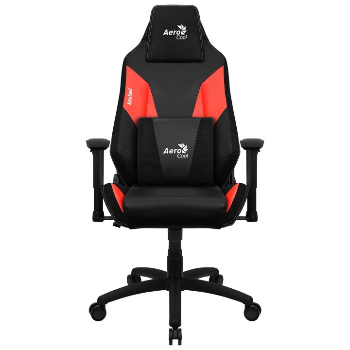 Silla Gamer Aerocool Admiral Diseño Gaming Profesional Negra Con Detalles En Rojo Sistema Air Reposabrazos 2d Cojin Lumbar Re