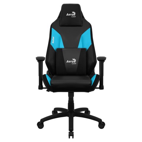 Silla Gamer Aerocool Admiral Diseño Gaming Profesional Negra Con Detalles En Azul Sistema Air Reposabrazos 2d Cojin Lumbar Re
