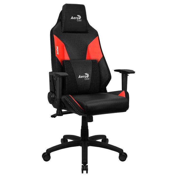 Silla Gamer Aerocool Admiral Diseño Gaming Profesional Negra Con Detalles En Rojo Sistema Air Reposabrazos 2d Cojin Lumbar Re