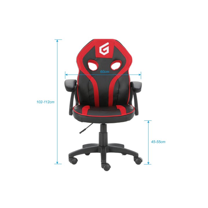Silla Gamer Junior Conceptronic Eyota06r Color Negro Detalles En Rojo Recubrimiento Pu De Alta Calidaddiseño Ergonomico