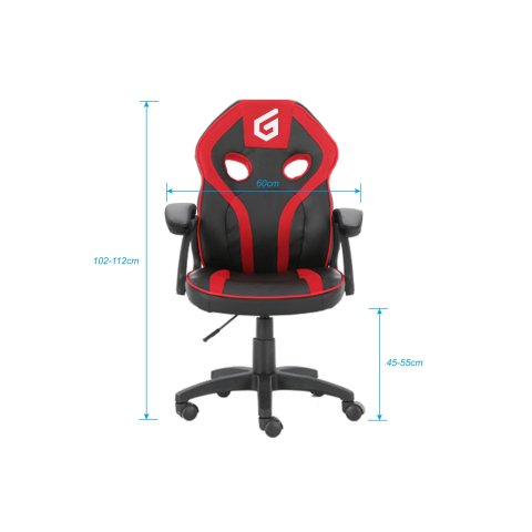 Silla Gamer Junior Conceptronic Eyota06r Color Negro Detalles En Rojo Recubrimiento Pu De Alta Calidaddiseño Ergonomico