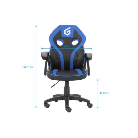 Silla Gamer Junior Conceptronic Eyota06b Color Negro Detalles En Azul Recubrimiento Pu De Alta Calidaddiseño Ergonomico