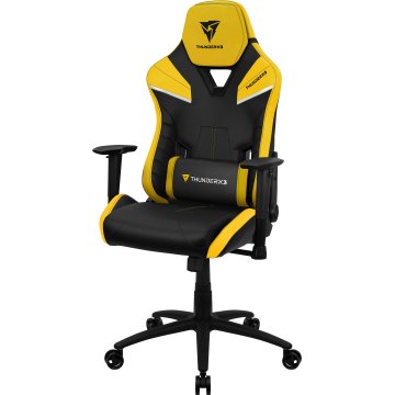 Silla Gamer Thunderx3 Tc5 Diseño Gaming Profesional Negra Con Detalles En Amarillo Sistema Air Reposabrazos 3d Cojin Lumbar R