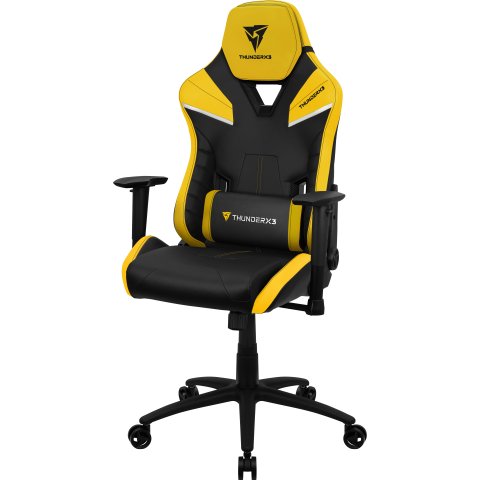 Silla Gamer Thunderx3 Tc5 Diseño Gaming Profesional Negra Con Detalles En Amarillo Sistema Air Reposabrazos 3d Cojin Lumbar R