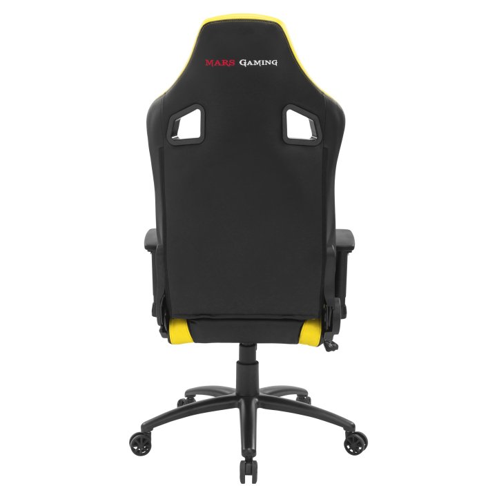Silla Gamer Mars Gaming Mgcx Neo Negra Con Detalle Amarillo Brazos Regulables En Altura Transpirable Air-tech Pro Reclinable 