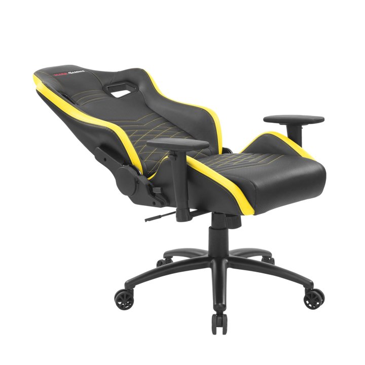 Silla Gamer Mars Gaming Mgcx Neo Negra Con Detalle Amarillo Brazos Regulables En Altura Transpirable Air-tech Pro Reclinable 
