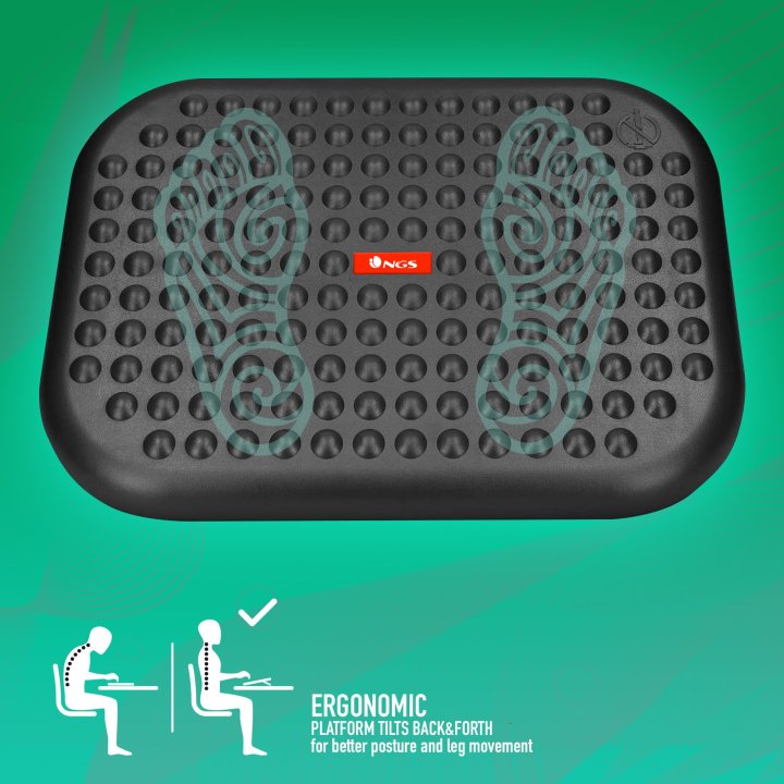 Reposapies Ergonomico Ngs Footnest- Ajustable En Altura 0º A 15º - Superficie Antideslizante
