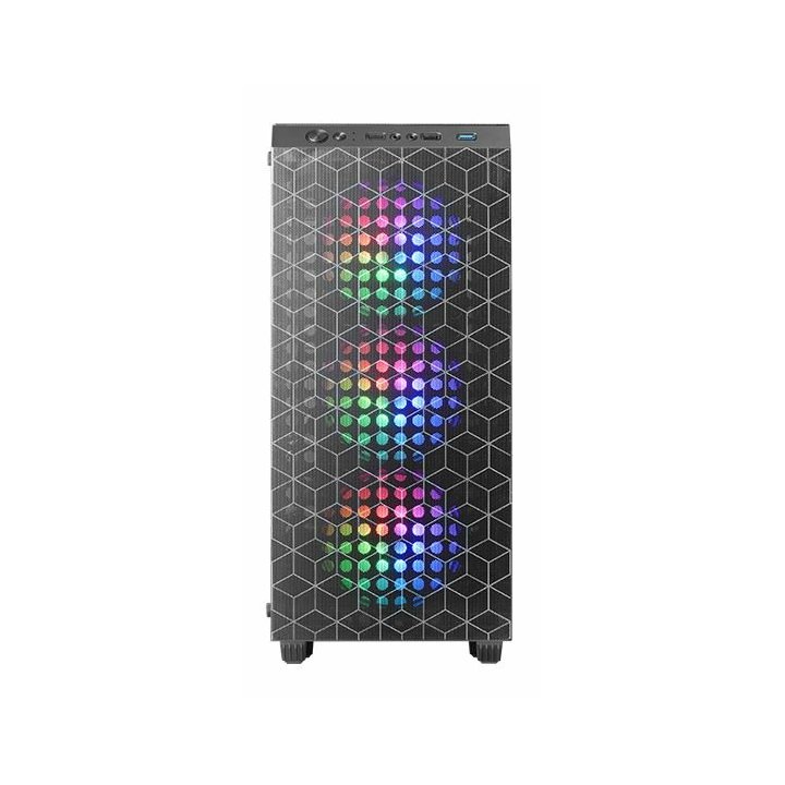 Caja Atx Semitorre Gaming Mars Gaming Mcmag Negra Frontal Doble Rejilla Magnetica Lateral Cristal Templado 3x120mm Rgb Doble 
